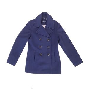 Calvin‎ Klein Women's Navy Blue Wool Button Up Peacoat Size 2